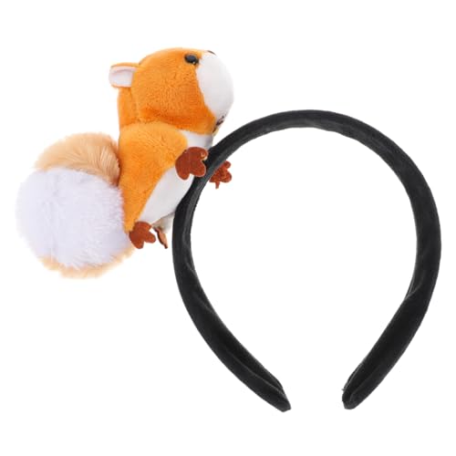 TOYZFRIENDY Niedlicher Plüsch Eichhörnchen Haarreif Cartoon Tierhaarbänder Weicher Stirnband für Fasching Halloween Party Kostüm Kopfschmuck von TOYZFRIENDY