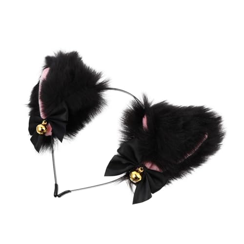 TOYZFRIENDY Niedliches Katzenohren Haarreif mit Flauschigen Ohren und Glocken Leichtes Haarschmuck Damen Kostüm Accessoire für Weihnachten Fasching und Halloween Kreatives Dekoratives von TOYZFRIENDY
