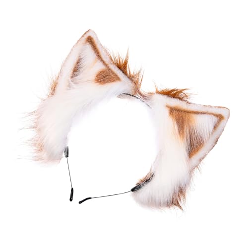 TOYZFRIENDY Plüsch Katzenohren Haarreif Tierohren Haarband Flauschig Charmantes Cosplay Party Kostüm Zubehör für Fasching Karneval Mädchen Damen von TOYZFRIENDY