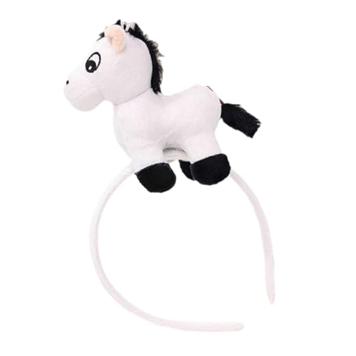 TOYZFRIENDY Plüsch Pferde Haarreif Tiermotiv Haarband Weich Atmungsaktiv Für Erwachsene Makeup Sport Kosmetik Waschgesicht Zubehör Neujahr Kostüm Party von TOYZFRIENDY