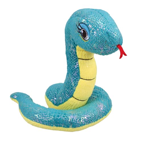 TOYZFRIENDY Plüsch Schlange Kuscheltier Realistisch Party Deko Stofftier Maskottchen Jahreswechsel Blau Festlich von TOYZFRIENDY