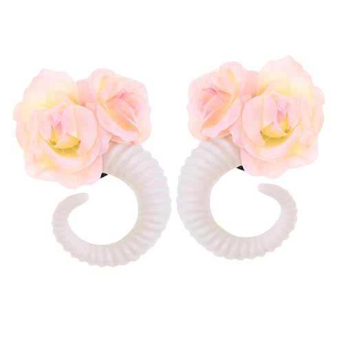 TOYZFRIENDY Ramshorn Haarreif mit Rosendesign Modisches Festival Accessoire für Damen Geeignet als Party und Cosplay Kopfschmuck für Fotoshootings und Themenveranstaltungen von TOYZFRIENDY