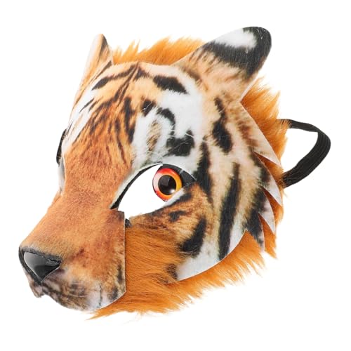 TOYZFRIENDY Realistische Tiger Halbgesichtsmaske Tiermaske für Erwachsene Halloween Kostümzubehör Karneval Bühnenauftritte Leicht Atmungsaktiv Robust von TOYZFRIENDY