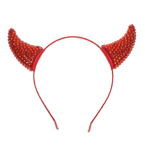 TOYZFRIENDY Rhinestone Devil Horns Headband Halloween Cosplay Hairband mit Glitzernden Teufelshörnern Bequemes Weiches Material Einfaches Anlegen für Party und Kostümfest von TOYZFRIENDY