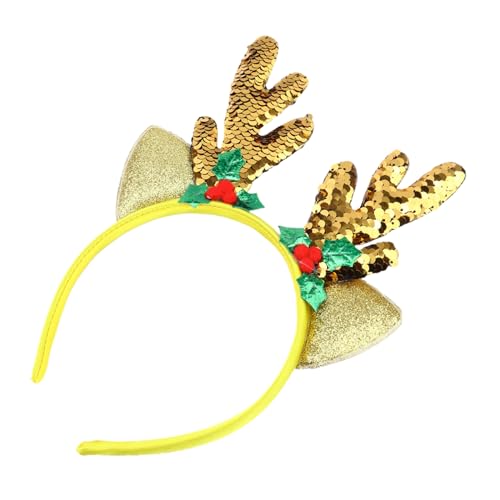 TOYZFRIENDY Weihnachtlicher Haarschmuck Rentier Geweih Haarreif mit Elk Ohren Leichtes Langlebiges Material für Damen und Herren Festliche Partydekoration und Fotorequisit von TOYZFRIENDY