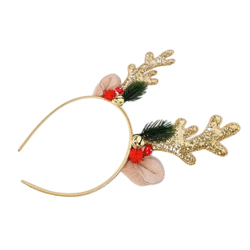 TOYZFRIENDY Weihnachtliches Geweih Haarreif mit Glitzernden Pailletten und Glocken Rentier Stirnband Komfortabel und Rutschfest Festliche Kopfbedeckung für Weihnachtsfeiern und Karneval von TOYZFRIENDY