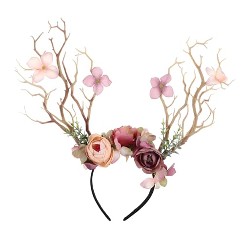 TOYZFRIENDY Weihnachtliches Rentier Geweih Stirnband mit Blumen Kopfschmuck Modischer Haarreif für Damen Vielseitig für Party Foto Shooting Weihnachten und Festliche Anlässe TOYZFRIENDY Weihnachtliches Rentier Geweih Stirnband mit Blumen Kopfschmuck Modischer Haarreif für Damen Vielseitig für Party Foto Shooting Weihnachten und Festliche Anlässe von TOYZFRIENDY
