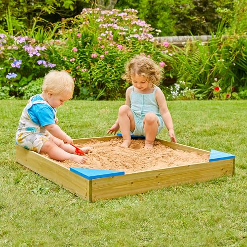 TP Toys Sandkasten aus Holz mit Deckel und Futter, Sandkasten für Kinder ab 2 Jahren, 90 x 90 cm TP Toys Sandkasten aus Holz mit Deckel und Futter, Sandkasten für Kinder ab 2 Jahren, 90 x 90 cm von TP TOYS