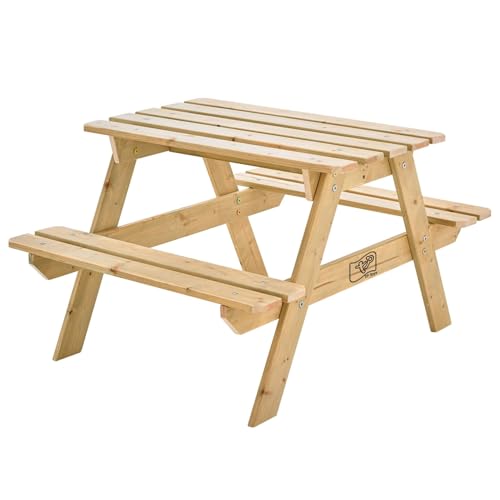 TP Toys, Picknicktisch aus Holz für Kinder ab 18 Monaten, ideal für 4 Kinder, um mit Freunden zu Essen oder für Aktivitäten im Freien von TP Toys