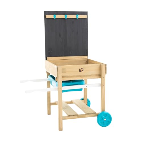 TP Toys Deluxe-Spieltisch aus Holz für Sand und Wasser, mit Tafel, Aufbewahrungsregal, sensorisches Spielen im Freien und Garten, Kunst- und Basteltisch, für Kinder ab 3 Jahren, FSC-zertifiziertes von TP Toys
