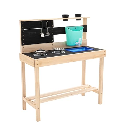 TP Toys Little Chef Mud Kitchen – FSC-zertifiziertes Holz Outdoor Spielküche mit Edelstahltöpfen, Pfannen und Kreidetafel, ideal für Kinder ab 3 Jahren, inklusive Wasser und Waschwanne für kreatives TP Toys Little Chef Mud Kitchen – FSC-zertifiziertes Holz Outdoor Spielküche mit Edelstahltöpfen, Pfannen und Kreidetafel, ideal für Kinder ab 3 Jahren, inklusive Wasser und Waschwanne für kreatives von TP Toys
