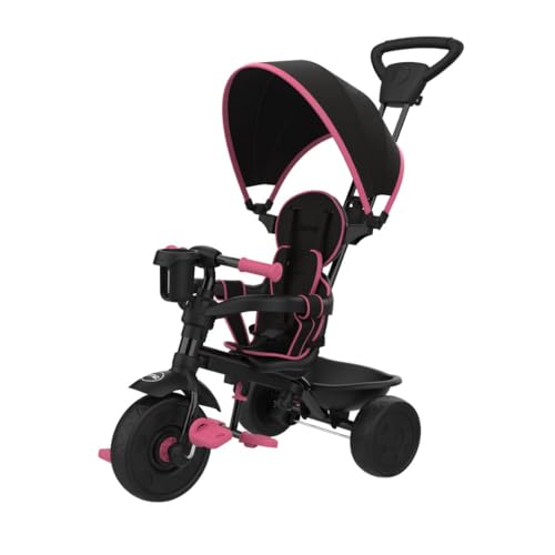 TP Toys Zoomee 4 in 1 Deluxe Trike Pink Dusk - Parental Lock Mode, Abnehmbarer Sicherheitsbügel, Sicherheitslenkschloss System & Stoßfeste Räder, Einziehbares Sonnendach, Alter 10-36 Monate + von TP Toys