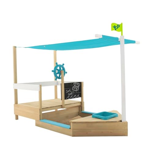 TP Toys Ahoy Holz-Spielboot | Sandkasten | 2 Spielmodi | Für Kinder ab 2 Jahren | Garten- und Outdoor-Holzspielzeug | mit Schattenabdeckung | Versteckte Spielzeugaufbewahrung TP Toys Ahoy Holz-Spielboot | Sandkasten | 2 Spielmodi | Für Kinder ab 2 Jahren | Garten- und Outdoor-Holzspielzeug | mit Schattenabdeckung | Versteckte Spielzeugaufbewahrung von TP Toys