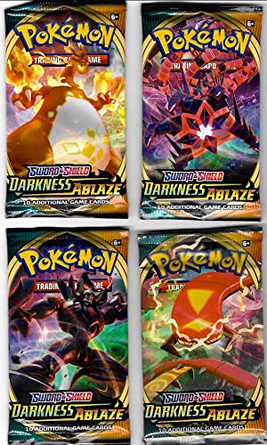 4 x Pokemon Sword & Shield 3 Darkness Ablaze Booster Packs (4 Stück) – Pokemon TCG SwSh3 von Pokémon