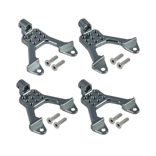 4Pcs Aluminium Vorne Hinten Shock Tower Halterung for 1/10 RC Crawler Auto Axial SCX10 II 90046 90047 for AUSTARHOBBY Chassis Suspension DIY(Gray) von TPEIHUNG