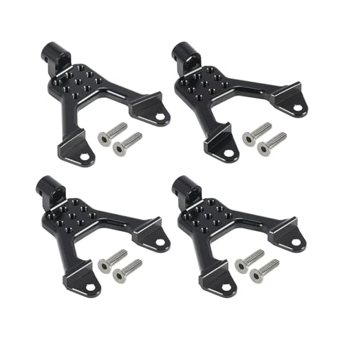 4Pcs Aluminium Vorne Hinten Shock Tower Halterung for 1/10 RC Crawler Auto Axial SCX10 II 90046 90047 for AUSTARHOBBY Chassis Suspension DIY(Zwart) von TPEIHUNG