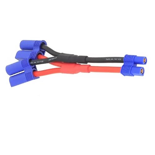 TPEIHUNG 1/2 Pcs 2 EC5 Stecker auf 1 EC3 Buchse Parallel Draht Ladekabel 12awg 10cm for RC Ladegerät Motor ESC(1 2EC5M1C3F12 10cm) von TPEIHUNG