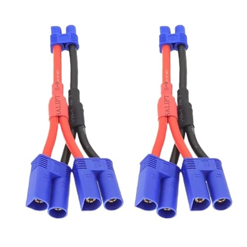 TPEIHUNG 1/2 Pcs 2 EC5 Stecker auf 1 EC3 Buchse Parallel Draht Ladekabel 12awg 10cm for RC Ladegerät Motor ESC(2 2EC5M1C3F12 10cm) von TPEIHUNG