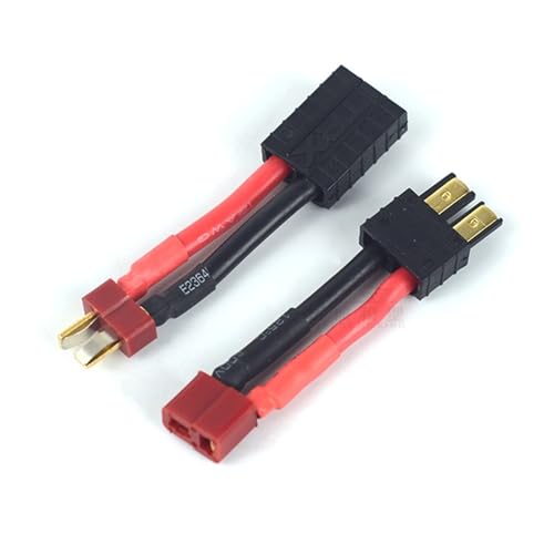 TPEIHUNG 1 STÜCKE T-stecker Deans Weiblich/Männlich zu TRX Männlich Weiblich Adapter Stecker for RC Auto Batterie Zubehör(Light Grey) von TPEIHUNG