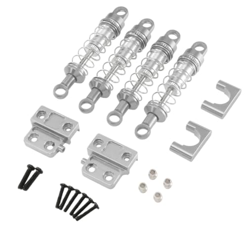 TPEIHUNG 60 mm Öldruckstoßdämpfer, Ganzmetall-Set, MN-Modell for MN82 82s 82Pro LC79, Upgrade- und Modifikationszubehör for ferngesteuerte Autos(Silver) von TPEIHUNG