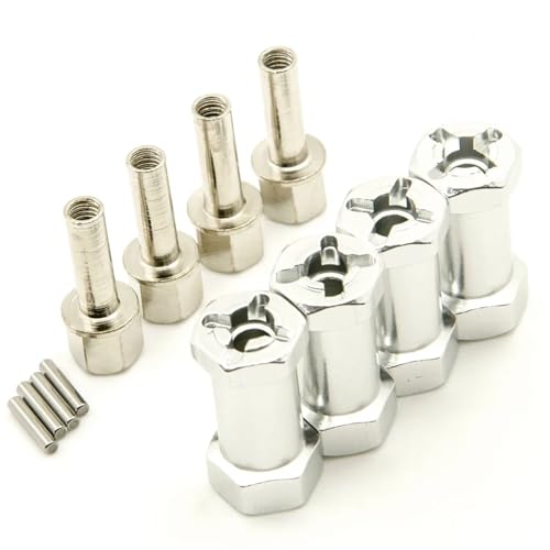 TPEIHUNG Legierung 12mm Hexagon Verlängerung Offset Hex Adapter Rad Hub 15/20/25/30mm for Axial SCX10 for Wraith 1/10 RC Crawler Auto Teile(25mm Silver) von TPEIHUNG