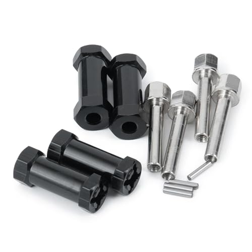 TPEIHUNG Legierung 12mm Hexagon Verlängerung Offset Hex Adapter Rad Hub 15/20/25/30mm for Axial SCX10 for Wraith 1/10 RC Crawler Auto Teile(30mm Black) von TPEIHUNG