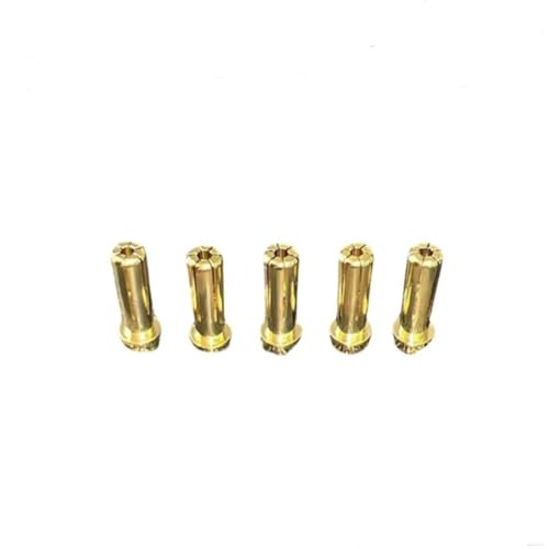 TPEIHUNG RC Hobby 5/10/20 Stück vergoldet 5,0 mm 18 mm rund Bullet Low Profile Stecker weiblich for RC Lipo Akkus Ladegerät(5pcs 5.0mm 18mm) von TPEIHUNG