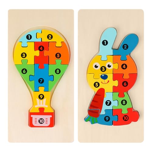 TPTGIAR 2 Stück Holzpuzzle für Kleinkinder von 1-3 Jahren, Montessori Spielzeug Ab 2 Jahre, 3D Holzpuzzle 1 Jahr, Lernendes Pädagogisches Kinderspielzeug Ab 2 Jahre für Jungen und Mädchen TPTGIAR 2 Stück Holzpuzzle für Kleinkinder von 1-3 Jahren, Montessori Spielzeug Ab 2 Jahre, 3D Holzpuzzle 1 Jahr, Lernendes Pädagogisches Kinderspielzeug Ab 2 Jahre für Jungen und Mädchen von TPTGIAR