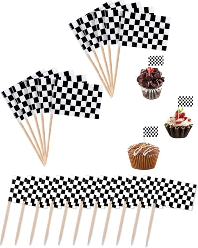 TPZORJX 100 Stück Party Cupcake Picks - Schwarz-weiß Karierte Flagge Abendessen Flaggen Kuchen Topper Dekorationen für Geburtstag Rennen Motto Party Sportveranstaltungen TPZORJX 100 Stück Party Cupcake Picks - Schwarz-weiß Karierte Flagge Abendessen Flaggen Kuchen Topper Dekorationen für Geburtstag Rennen Motto Party Sportveranstaltungen von TPZORJX