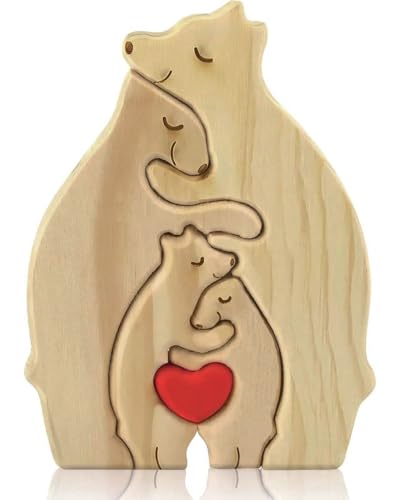 TPZORJX 4 Stück Holzkunstpuzzle der Bärenfamilie,Holz Bär Puzzle mit 4 Familiennamen,mit DIY Marker Stift,Holzpuzzles,Geschenk zum Muttertag, Weihnachten, Geburtstag, Jubiläum für TPZORJX 4 Stück Holzkunstpuzzle der Bärenfamilie,Holz Bär Puzzle mit 4 Familiennamen,mit DIY Marker Stift,Holzpuzzles,Geschenk zum Muttertag, Weihnachten, Geburtstag, Jubiläum für von TPZORJX