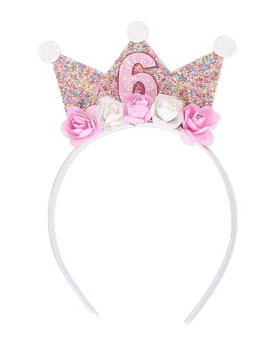 TPZORJX 6 Jahr Geburtstagskrone,Krone Geburtstag 6 Jahre Mädchen, Geburtstagskrone Mädchen 6 Jahre,Krone,Crown 6 Jahr Geburtstag mit Rose Blumen, Stirnband TPZORJX 6 Jahr Geburtstagskrone,Krone Geburtstag 6 Jahre Mädchen, Geburtstagskrone Mädchen 6 Jahre,Krone,Crown 6 Jahr Geburtstag mit Rose Blumen, Stirnband von TPZORJX