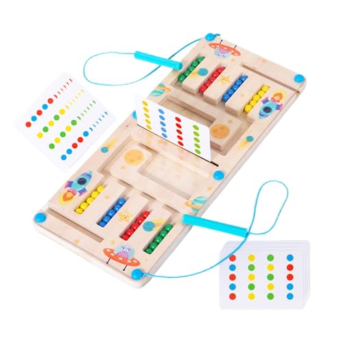 TQEBWUS Farbsortierendes Stapelspielzeug, Spiel mit vierfarbigen Perlen - Bead Toys Holzbrettspiele in 4 Farben,Brain Teaser Vorschul-Puzzlespiel zum Sortieren von Lernspielzeug für Kinder von TQEBWUS