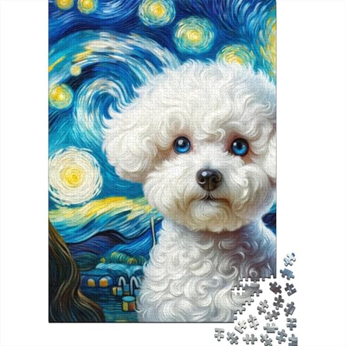 Bichon Frise Puzzles 1000 Teile Schwer Puzzle Spielzeug Pädagogisches Spiel Impossible Herausforderungsspielzeug Für Erwachsene Und Kinder in Bewährter 1000pcs (75x50cm) von TQMDEHVUP