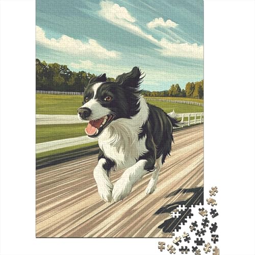 Border Collie Puzzle 1000 Teile Schwer Puzzle Spielzeug Lernspiel Impossible Herausforderung Spielzeug Für Erwachsene Und Kinder Ab 14 Jahren 1000pcs (75x50cm) von TQMDEHVUP