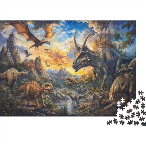 Dinosaurier Puzzleteile 1000-Stücke Spiele Für Erwachsene Wald Das Unmögliche Puzzle Und Kinder Ab 14 Jahren Puzzle Für Erwachsene Geschenk 1000pcs (75x50cm) von TQMDEHVUP