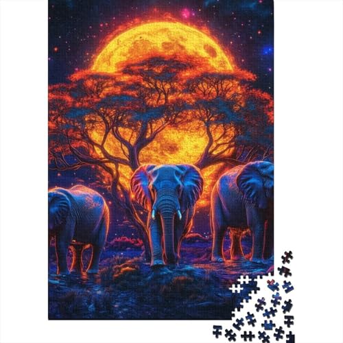 Elephant Puzzle 1000 Teile Schwer Puzzle Spielzeug Pädagogisches Spiel Impossible Herausforderung Spielzeug Für Erwachsene Und Kinder in Bewährter 1000pcs (75x50cm) von TQMDEHVUP