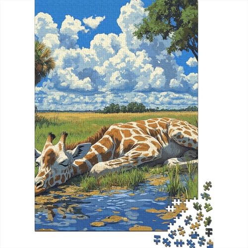 Giraffe Puzzles 1000 Teile Schwer Puzzle Spielzeug Pädagogisches Spiel Impossible Herausforderungsspielzeug Für Erwachsene Und Kinder Ab 12 Jahren 1000pcs (75x50cm) von TQMDEHVUP