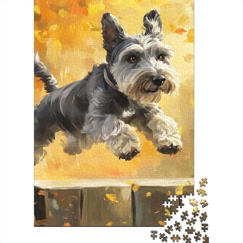 Schnauzer Puzzle 1000-teilige Schwer Puzzle Spielzeug Pädagogisches Spiel Impossible Herausforderungsspielzeug Für Erwachsene Und Kinder in Bewährter 1000pcs (75x50cm) von TQMDEHVUP