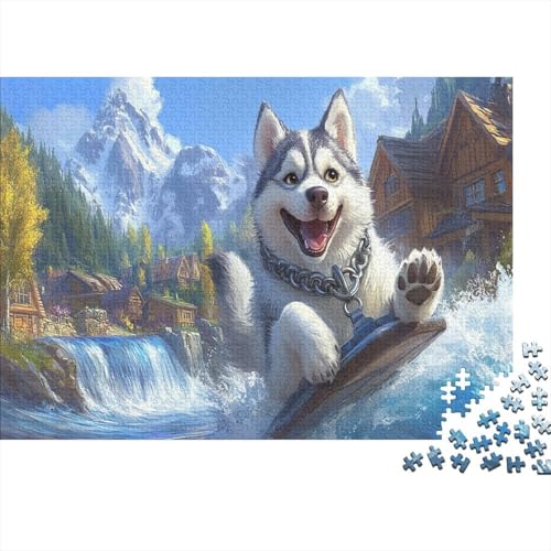 Sibirischer Husky Puzzleteile 1000-Stücke Bildungsspiele Schnee Berg Wald Für Puzzles Geeignet Für Die Ganze Familie Puzzle Für Erwachsene WohndekoRatteion 1000pcs (75x50cm) von TQMDEHVUP