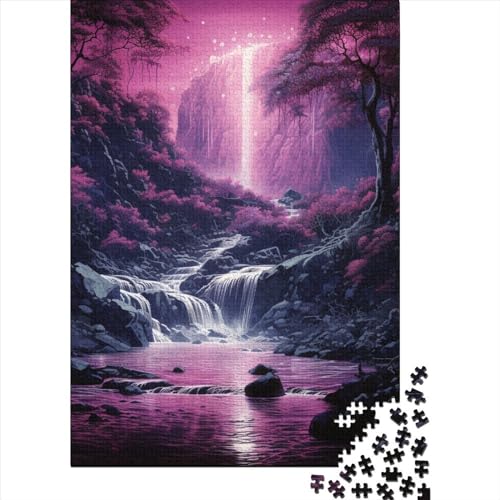 Waldkaskade Puzzles 1000 Teile Schwer Puzzle Spielzeug Lernspiel Impossible Herausforderungsspielzeug Für Erwachsene Kinder 1000pcs (75x50cm) von TQMDEHVUP