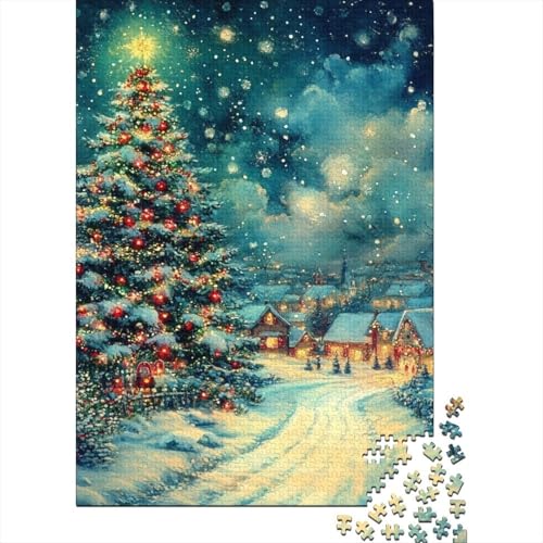 Weihnachtsbaum Puzzle 1000-teilige Schwer Puzzle Spielzeug Lernspiel Impossible Herausforderung Spielzeug Für Erwachsene Und Kinder Ab 12 Jahren 1000pcs (75x50cm) von TQMDEHVUP