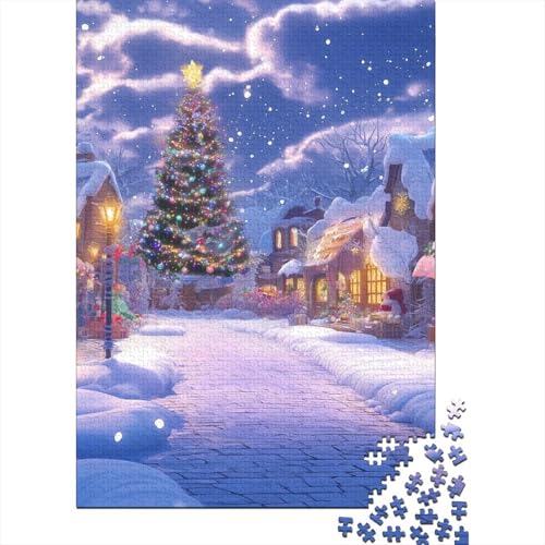 Weihnachtsbaum Puzzle 1000-teilige Schwer Puzzle Spielzeug Lernspiel Impossible Herausforderung Spielzeug Für Erwachsene Und Kinder Ab 14 Jahren 1000pcs (75x50cm) von TQMDEHVUP