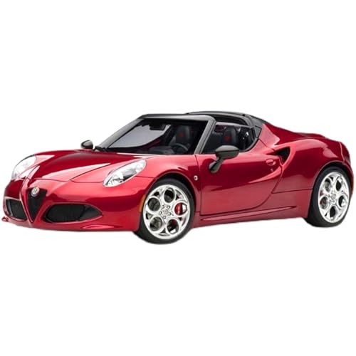 1 18 Für Alfa Romeo 4C Simulation Kunststoff Auto Modell Rot Cabriolet Sammler Geschenke Druckguss Fahrzeuge Modell(Rot) von TQMEAD