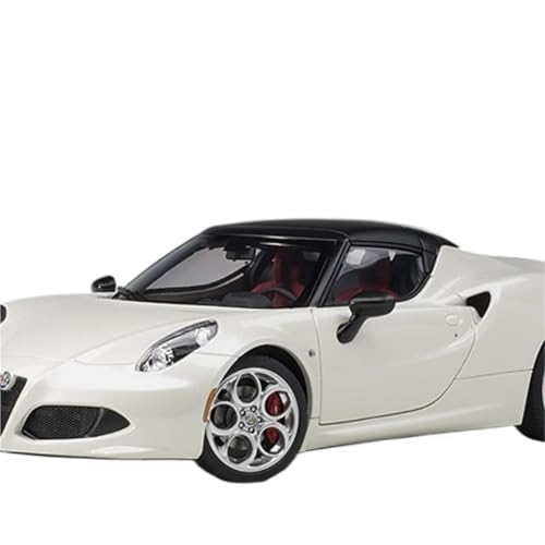 1 18 Für Alfa Romeo 4C Simulation Kunststoff Auto Modell Rot Cabriolet Sammler Geschenke Druckguss Fahrzeuge Modell(White) von TQMEAD