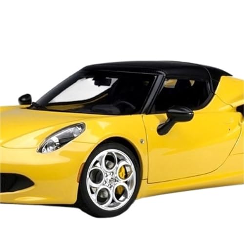 1 18 Für Alfa Romeo 4C Simulation Kunststoff Auto Modell Rot Cabriolet Sammler Geschenke Druckguss Fahrzeuge Modell(Yellow) von TQMEAD