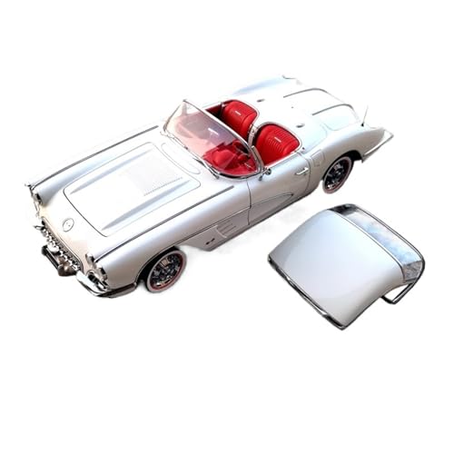 1 18 Für Chevrolet Corvette 1958 Legierung Fahrzeug Modell Silber Cabrio Limousine Spielzeug Sammlung Geschenk Erwachsene Hobby Druckguss Fahrzeuge Modell von TQMEAD