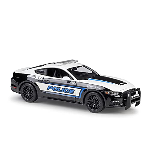 1 18 Für Ford Mustang Polizeiauto Legierung Auto Modell Erwachsene Szene Dekoration Jungen Spielzeugauto Geschenk Druckguss Fahrzeuge Modell von TQMEAD