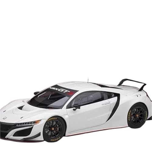 1 18 Für Honda NSX GT3 2018 Simulation Kunststoff Auto Modell Sammlung Ornament Geschenk Druckguss Fahrzeuge Modell(Silber) von TQMEAD