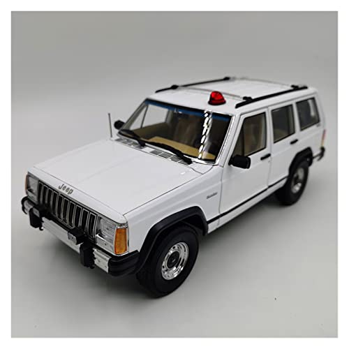 1 18 Für Jeep Cherokee Classic White Offroad Vehicle Police Car Alloy Car Model Collection Show Druckguss Fahrzeuge Modell von TQMEAD