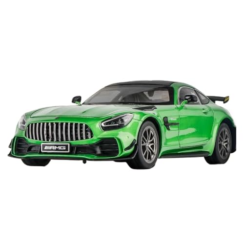 1 18 Legierungsautomodell Für AMG GTR-Automodell Mit Lichtern Und Sound-Desktop-Ornamenten Druckguss Fahrzeuge Modell(Grün) von TQMEAD